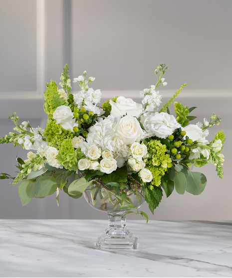 Garden Glass Pedestal Centerpieces - Select Your Color Palette