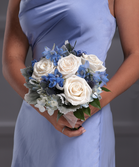Blue & White Pave Hand-tied Nosegay