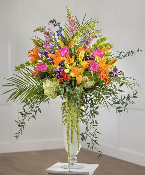 Vibrant Garden Grand Pedestal Vase