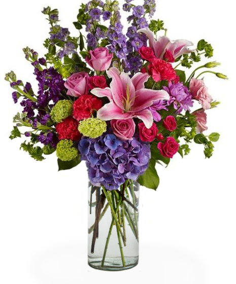 Best Garden Vase of Pinks and Purple Flowers - USA Delivery