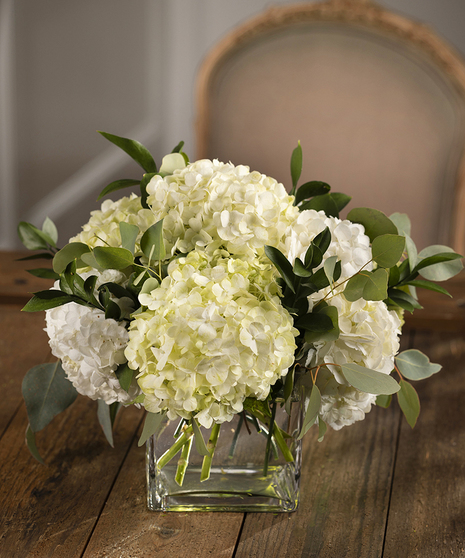 White Hydrangea Garden Table Centerpiece - Large