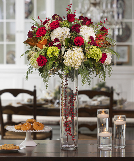 Christmas Party Buffet - Serving Table Floral Arrangement