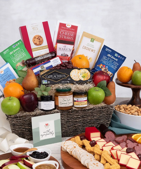 Sympathy Fruit & Gourmet Gift Basket 