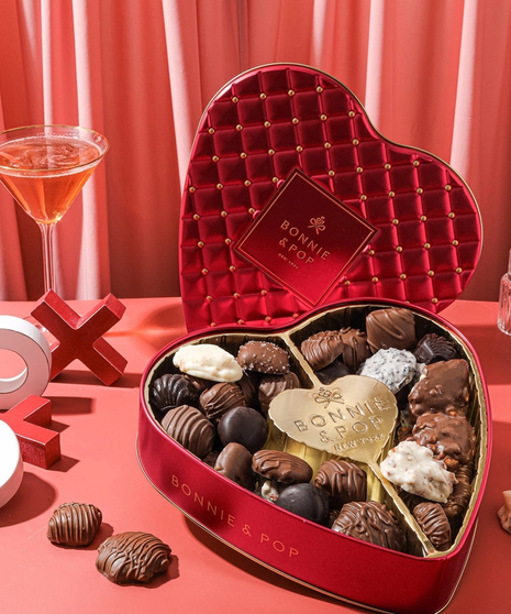 With All My Heart Valentine Gift Tin - Delicious asst Premium Chocolates!
