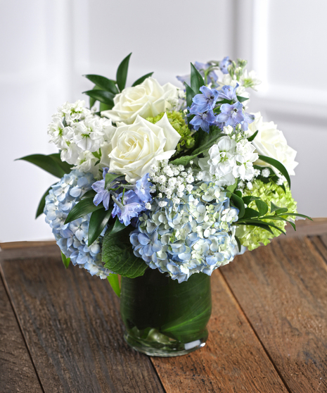 Blue and White - Leaf-Lined Vase
