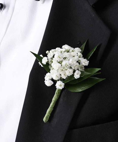 Babies Breath Boutonniere