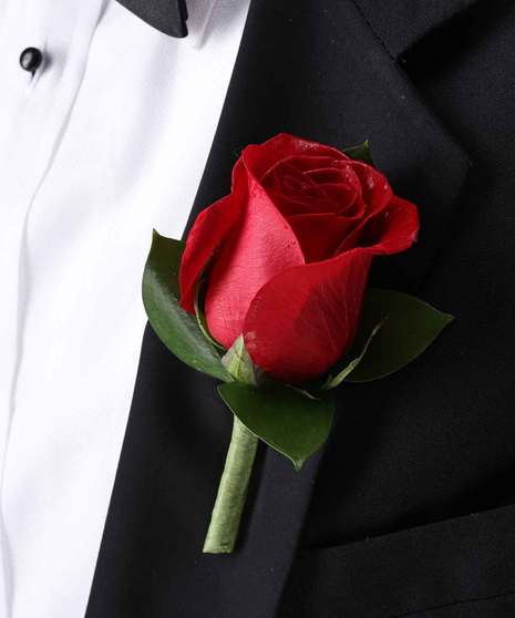 Classic Red Rose Boutonniere