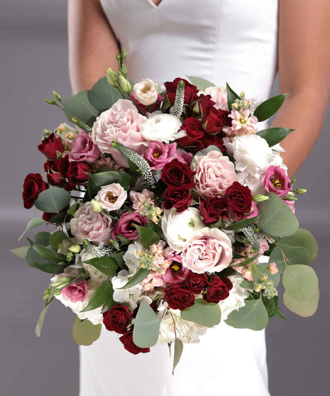 Burgundy Garden Bridal Bouquet by Carithers Flowers Atlanta