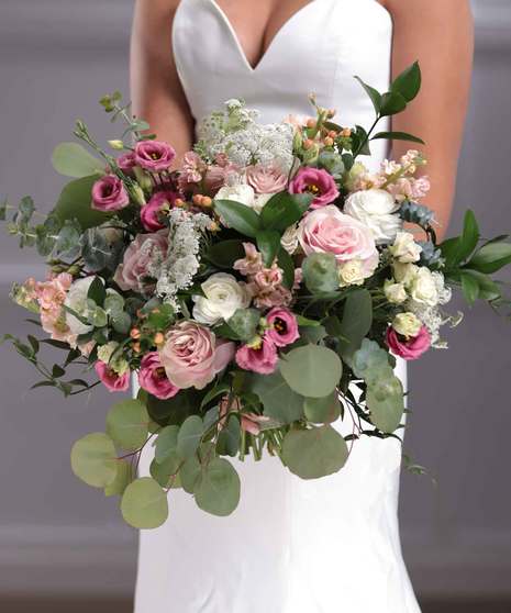 Bridal Bouquet - Pink and White Boho Style Bouquet
