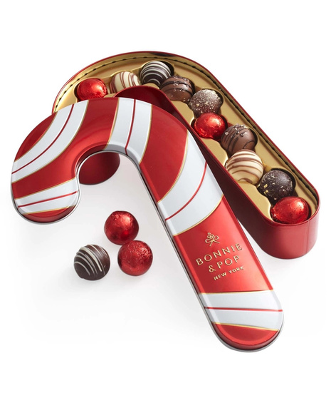 Candy Cane Chocolate Truffle Gift Tin