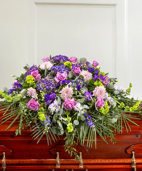 Purple and Lavender Garden Casket Cover