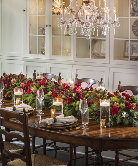 Christmas Table Floral Runner