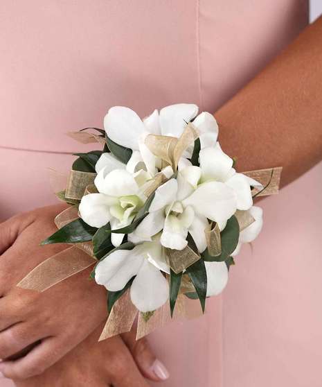 Orchid shop wrist corsage