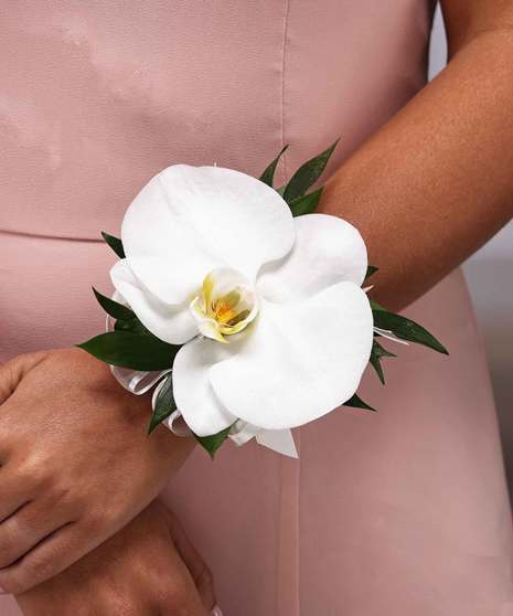 White Phalaenopsis Orchid Wrist Corsage