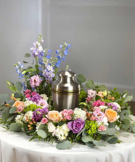 Pastel Garden Cremation Wreath
