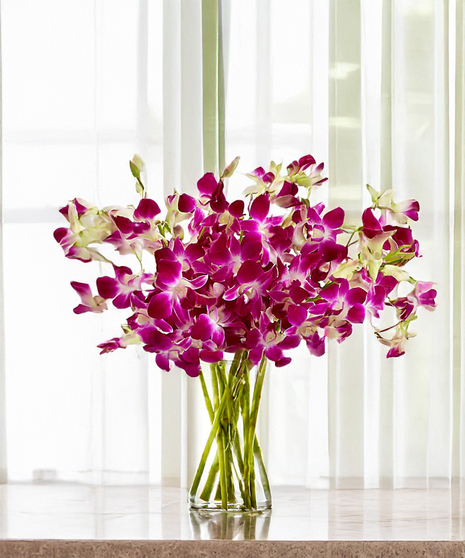 Exotic Tropical Dendrobium Orchids - 10 stems of purple orchid sprays