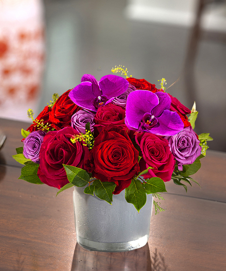 Rose Delight - with Exotic Orchids