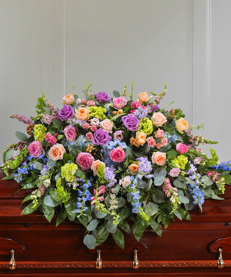 Pastel Garden Casket Cover - Premium 