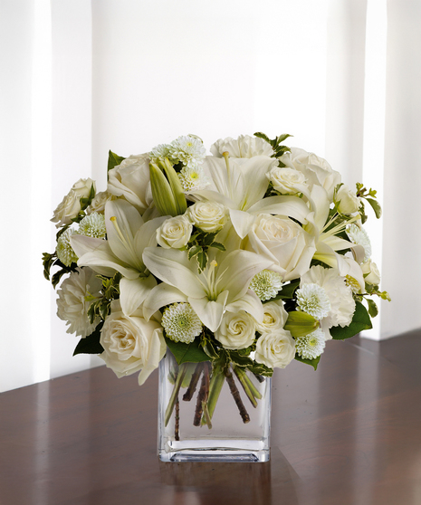 White Roses and LIlies Arrangement,  Carithers Flowers Atlanta