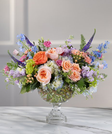 Peachtree Gardens Table Centerpiece - Glass Pedestal