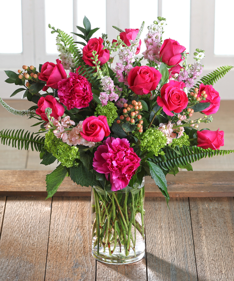 Lush Pink Roses & Peonies Garden