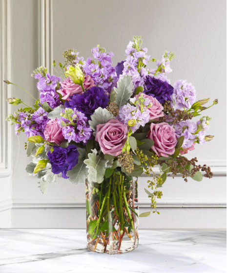 shades of purple flower arrangement