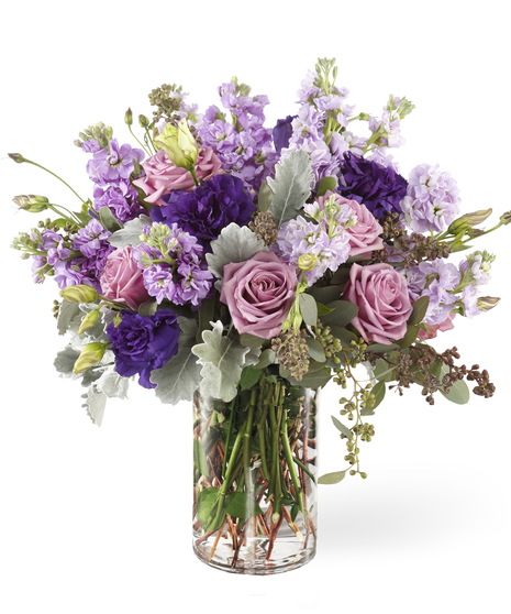 shades of purple flower arrangement