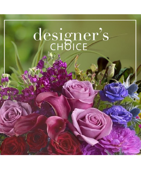 close up on lavender floral arrangement