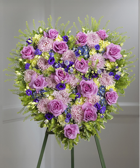 Purple & Lavender Garden Sympathy Heart Design