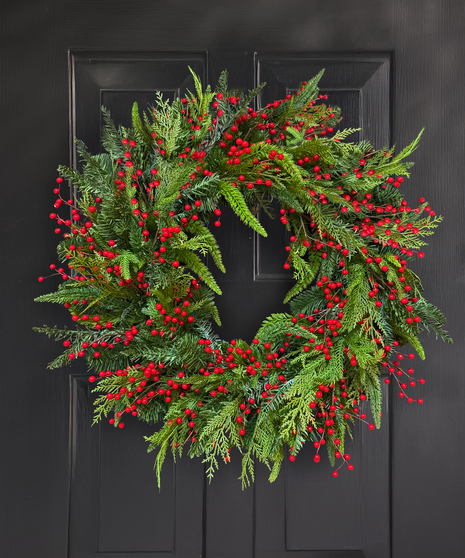 Permanent Cedar & Pine Mix Christmas Wreath
