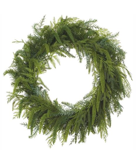 Permanent Cedar & Pine Mix Christmas Wreath