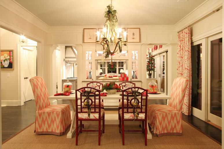 Dining Room Decorated for Christmas by Carithers Flowers 